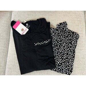 Marley Lilly Woman's Pajamas Set SMALL Short Sleeve Top Full Length Pants NWT